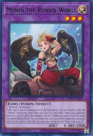Munin the Runick Wings (MP23-EN250) - 25th Anniversary Tin: Dueling Heroes Mega Pack 1st Edition