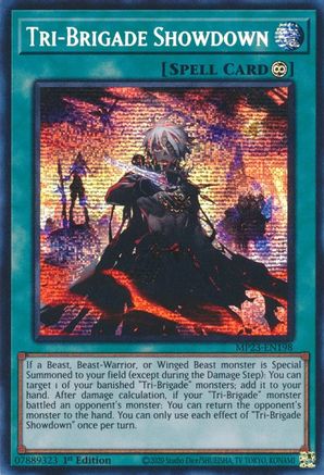 Tri-Brigade Showdown (MP23-EN198) - 25th Anniversary Tin: Dueling Heroes Mega Pack 1st Edition