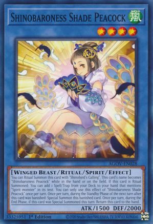 Shinobaroness Shade Peacock (AGOV-EN028) - Age of Overlord 1st Edition