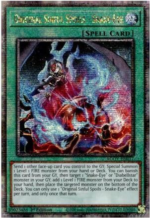 Original Sinful Spoils - Snake-Eye (Quarter Century Secret Rare) (AGOV-EN057) - Age of Overlord 1st Edition