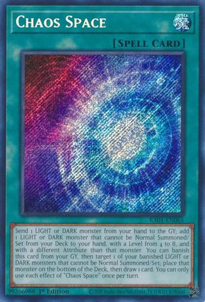 Chaos Space (Secret Rare) (RA01-EN065) - 25th Anniversary Rarity Collection 1st Edition