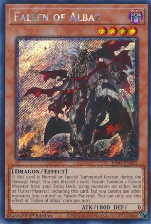 Fallen of Albaz (Platinum Secret Rare) (RA01-EN021) - 25th Anniversary Rarity Collection 1st Edition