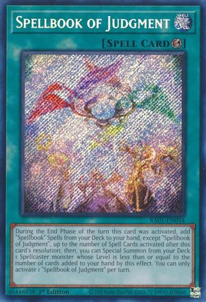 Spellbook of Judgment (Secret Rare) (RA01-EN054) - 25th Anniversary Rarity Collection 1st Edition