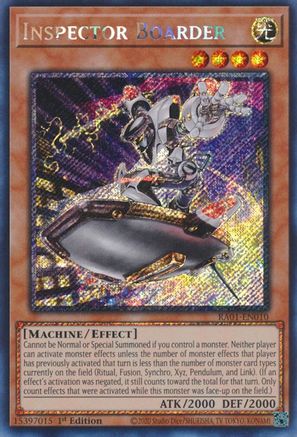 Inspector Boarder (Platinum Secret Rare) (RA01-EN010) - 25th Anniversary Rarity Collection 1st Edition