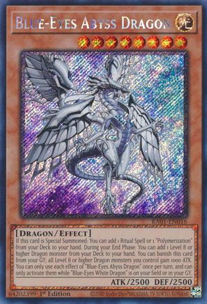 Blue-Eyes Abyss Dragon (Platinum Secret Rare) (RA01-EN016) - 25th Anniversary Rarity Collection 1st Edition