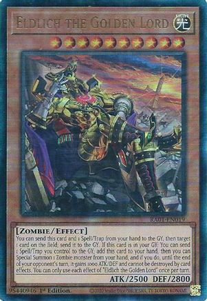 Eldlich the Golden Lord (Alternate Art) (PUR) (RA01-EN019) - 25th Anniversary Rarity Collection 1st Edition