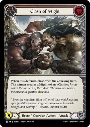 Clash of Might (Red) [HVY137] (Heavy Hitters)  Rainbow Foil
