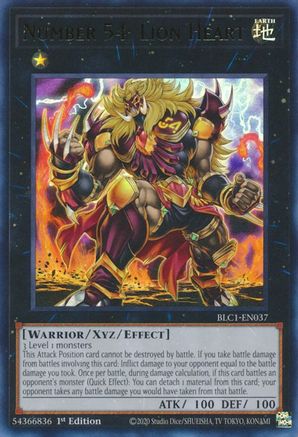 Number 54: Lion Heart (BLC1-EN037) - Battles of Legend: Chapter 1 1st Edition