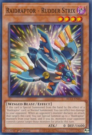 Raidraptor - Rudder Strix (BLC1-EN047) - Battles of Legend: Chapter 1 1st Edition