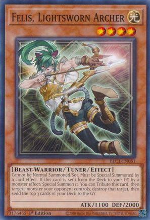 Felis, Lightsworn Archer (BLC1-EN061) - Battles of Legend: Chapter 1 1st Edition