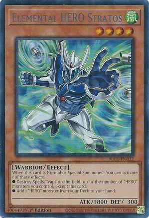 Elemental HERO Stratos (Alternate Art) (Silver) (BLC1-EN022) - Battles of Legend: Chapter 1 1st Edition