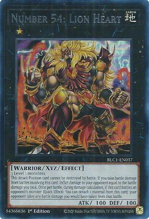 Number 54: Lion Heart (Silver) (BLC1-EN037) - Battles of Legend: Chapter 1 1st Edition