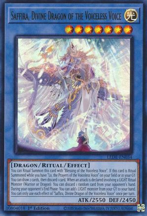 Saffira, Divine Dragon of the Voiceless Voice (LEDE-EN034) - Legacy of Destruction 1st Edition