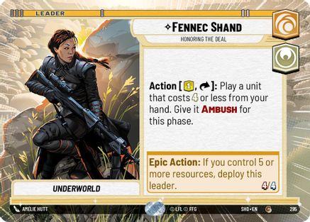 Fennec Shand - Honoring the Deal (295) (Hyperspace) (295) [Shadows of the Galaxy]