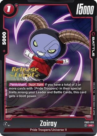 Zoiray (FB03-010) - Raging Roar Release Event Cards