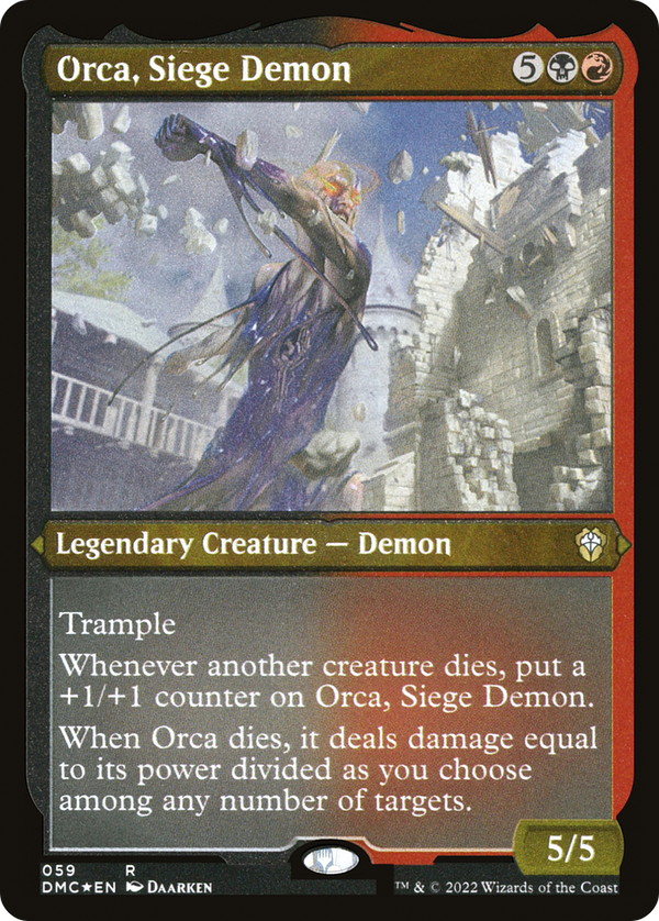 Orca, Siege Demon (Foil Etched) [Dominaria United Commander]