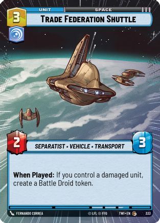 Trade Federation Shuttle (333) (Hyperspace) (333) [Twilight of the Republic]