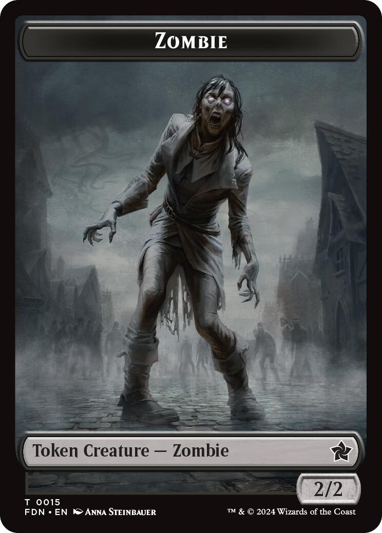 Zombie // Insect Doubled-Sided Token [Foundations Tokens]