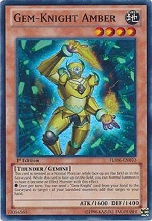 Gem-Knight Amber (HA06-EN033) - Hidden Arsenal 6: Omega Xyz Unlimited
