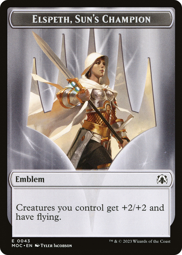 Elspeth, Sun's Champion Emblem (TMOC-043) - March of the Machine Commander Tokens