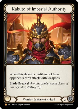 Kabuto of Imperial Authority [HNT115] (The Hunted)  Rainbow Foil
