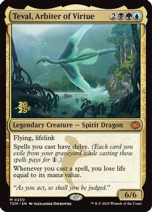 Teval, Arbiter of Virtue [Tarkir: Dragonstorm Prerelease Cards]