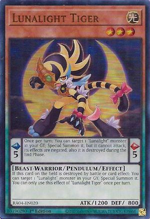 Lunalight Tiger (UR) (RA04-EN020) - Quarter Century Stampede 1st Edition