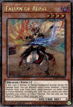 Fallen of Albaz (New Art) (Quarter Century Secret Rare) (RA04-EN034) - Quarter Century Stampede 1st Edition