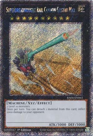 Superdreadnought Rail Cannon Gustav Max (Platinum Secret Rare) (RA04-EN063) - Quarter Century Stampede 1st Edition