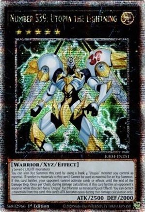 Number S39: Utopia the Lightning (Quarter Century Secret Rare) (RA04-EN251) - Quarter Century Stampede 1st Edition