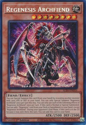 Regenesis Archfiend (ALIN-EN016) - Alliance Insight 1st Edition