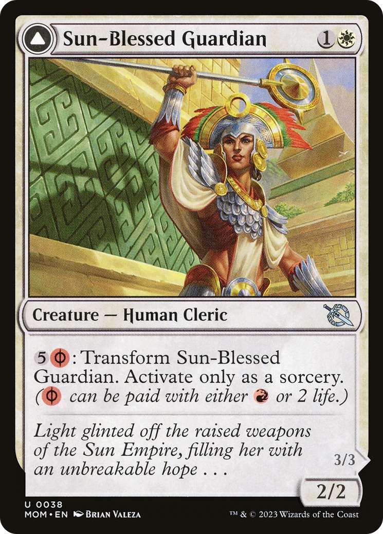 Sun-Blessed Guardian // Furnace-Blessed Conqueror [March of the Machine]