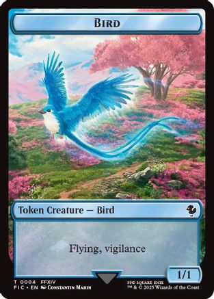 Bird // Hero (0005) Double Sided Token [FINAL FANTASY Commander Tokens]