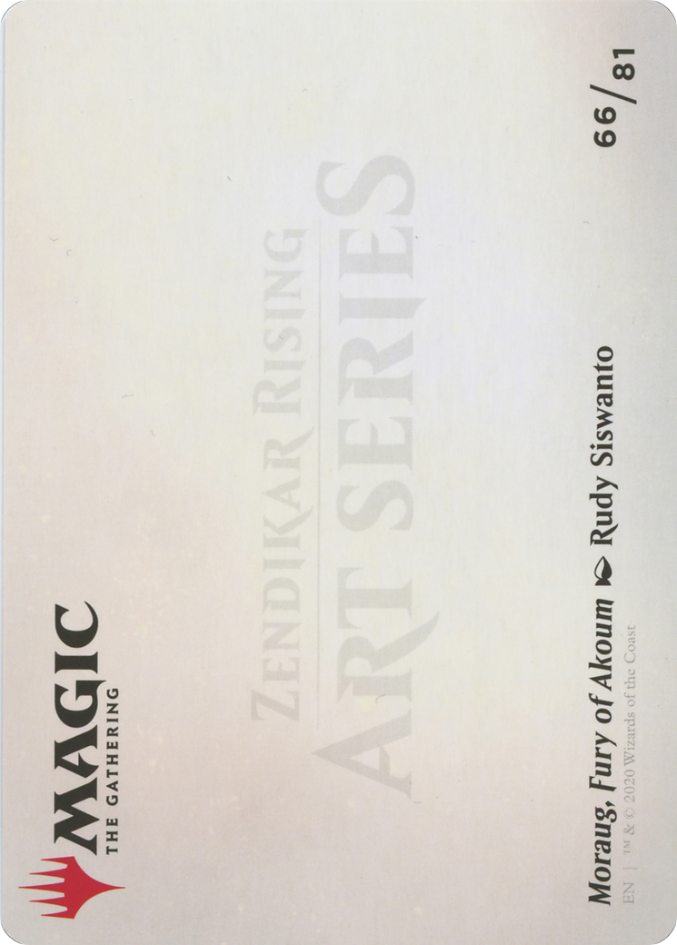 Moraug, Fury of Akoum // Moraug, Fury of Akoum (AZNR-066) - Zendikar Rising Art Series (Borderless) Foil
