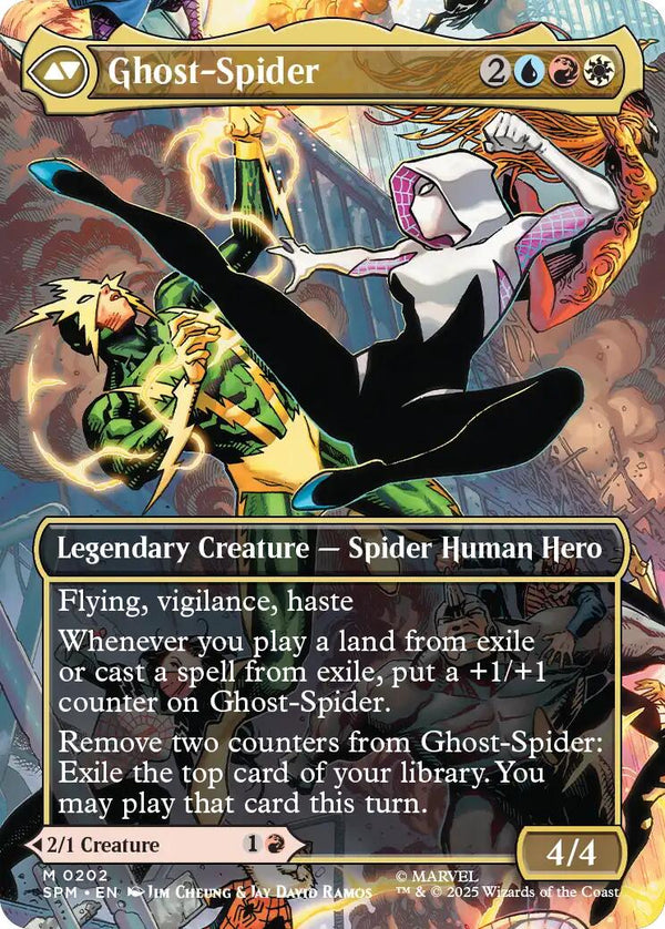 gwen mtg card Magic the Gathering - Gwenom, Remorseless a Gwen Stacy becomes a hero Gwen Stacy // Ghost-Spider