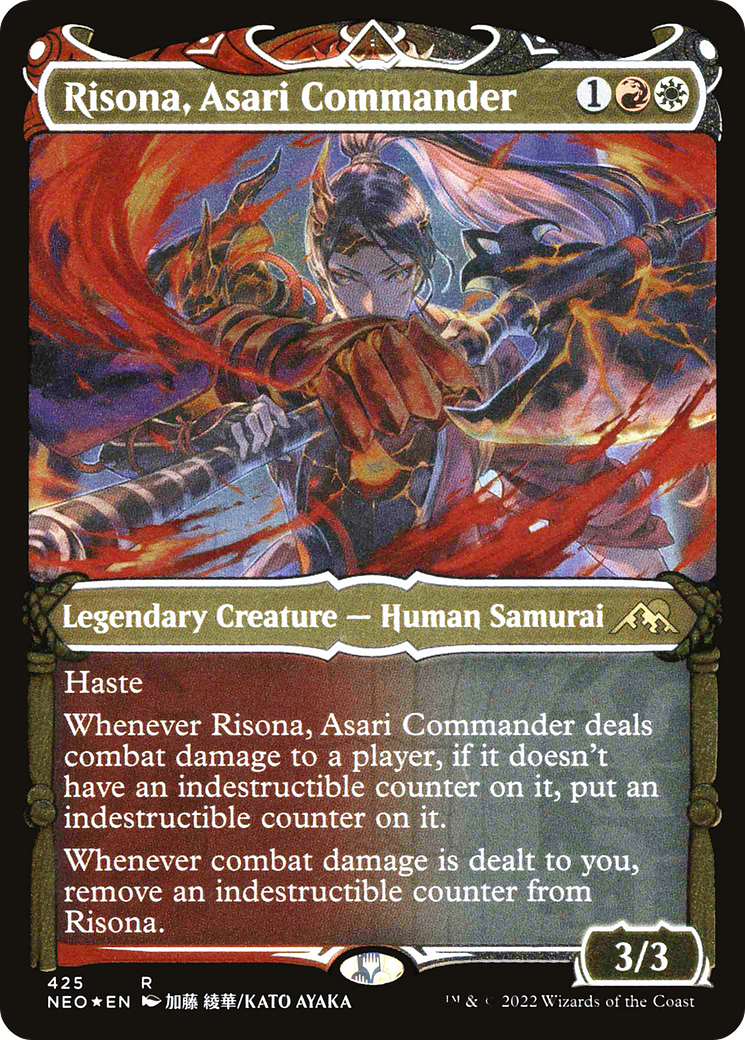 Risona, Asari Commander (Showcase) (Foil Etched) [Kamigawa: Neon Dynasty]