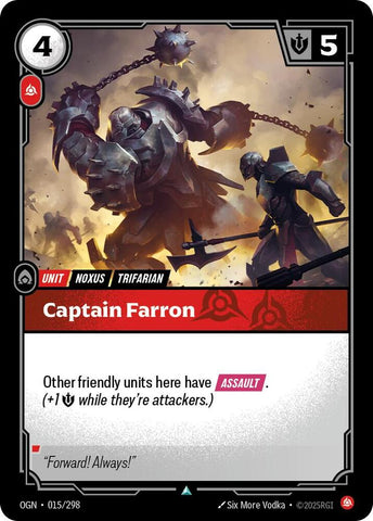 Captain Farron OGN #015/298 (Uncommon) [Riftbound: Origins]