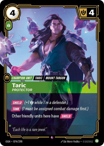 Taric - Protector OGN #074/298 (Rare) [Riftbound: Origins]