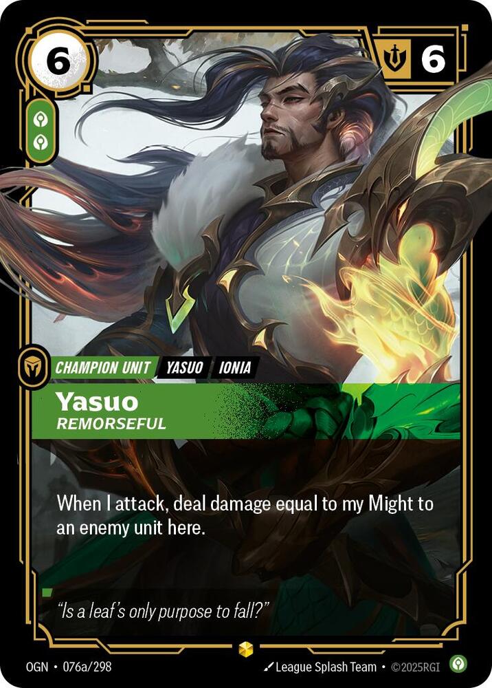 Yasuo - Remorseful (Alternate Art) OGN
