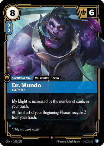 Dr. Mundo - Expert OGN #109/298 (Rare) [Riftbound: Origins]