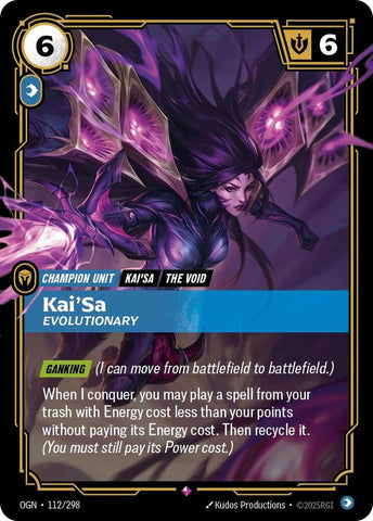 Kai'Sa - Evolutionary OGN #112/298 (Rare) [Riftbound: Origins]