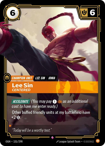 Lee Sin - Centered OGN #151/298 (Rare) [Riftbound: Origins]