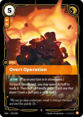 Overt Operation OGN #153/298 (Rare) [Riftbound: Origins]