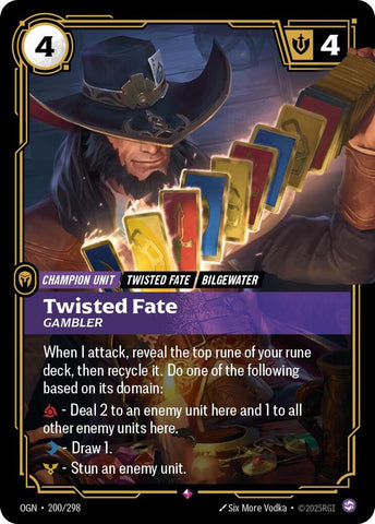 Twisted Fate - Gambler OGN #200/298 (Rare) [Riftbound: Origins]