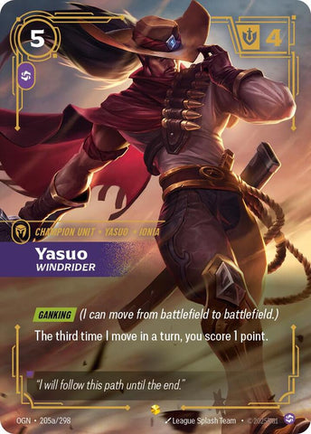 Yasuo - Windrider (Alternate Art) OGN #205a/298 [Riftbound: Origins]