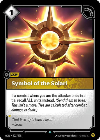 Symbol of the Solari OGN #227/298 (Uncommon) [Riftbound: Origins]