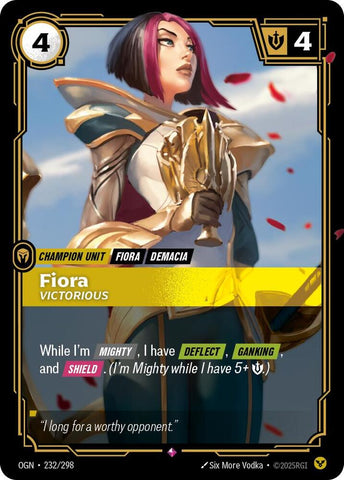 Fiora - Victorious OGN #232/298 (Rare) [Riftbound: Origins]