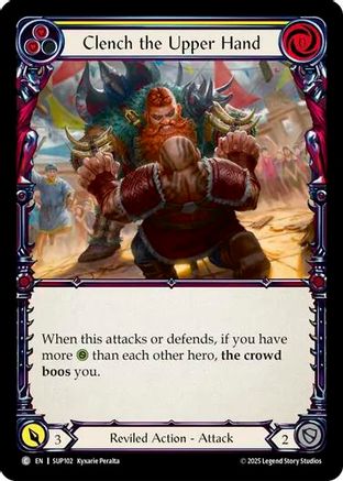 Clench the Upper Hand (Yellow) [SUP102] (Super Slam)  Rainbow Foil