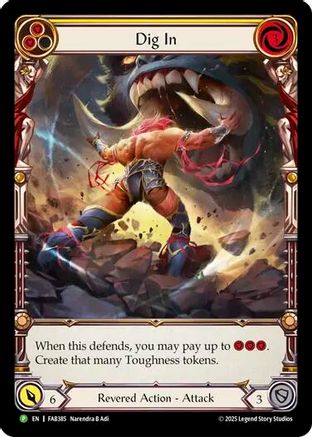 Dig In (Yellow) [FAB385] (Promo)  Rainbow Foil