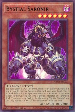 Bystial Saronir (CH01-EN012) - THE CHRONICLES DECK: The Fallen & The Virtuous (All-Foil Edition) 1st Edition
